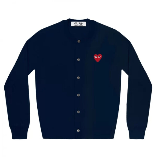 cardigan da donna con emblema rosso blu marino