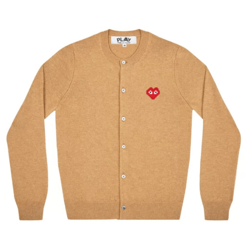cardigan da donna con emblema invasore beige
