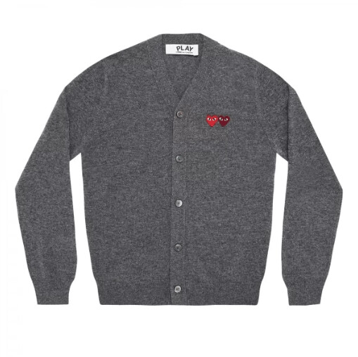 cardigan da uomo con doppio stemma grigio