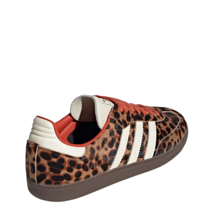 cdg adidas samba red leopard