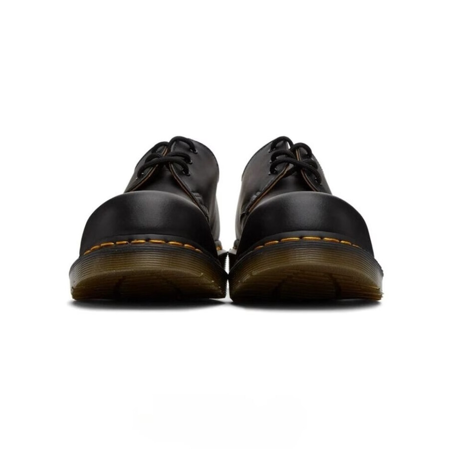 cdg x dr. martens steel toe 3 hole nero