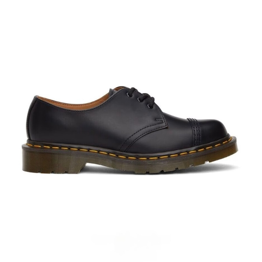 cdg x dr. martens 3 fori neri con cappuccio cucito