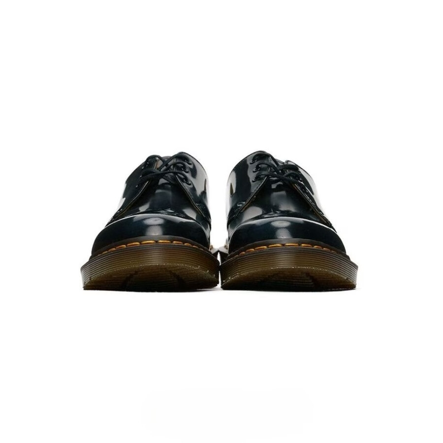 cdg x dr. martens steer glass leather navy