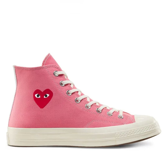 cdg play x converse chuck 70 high rosa brillante