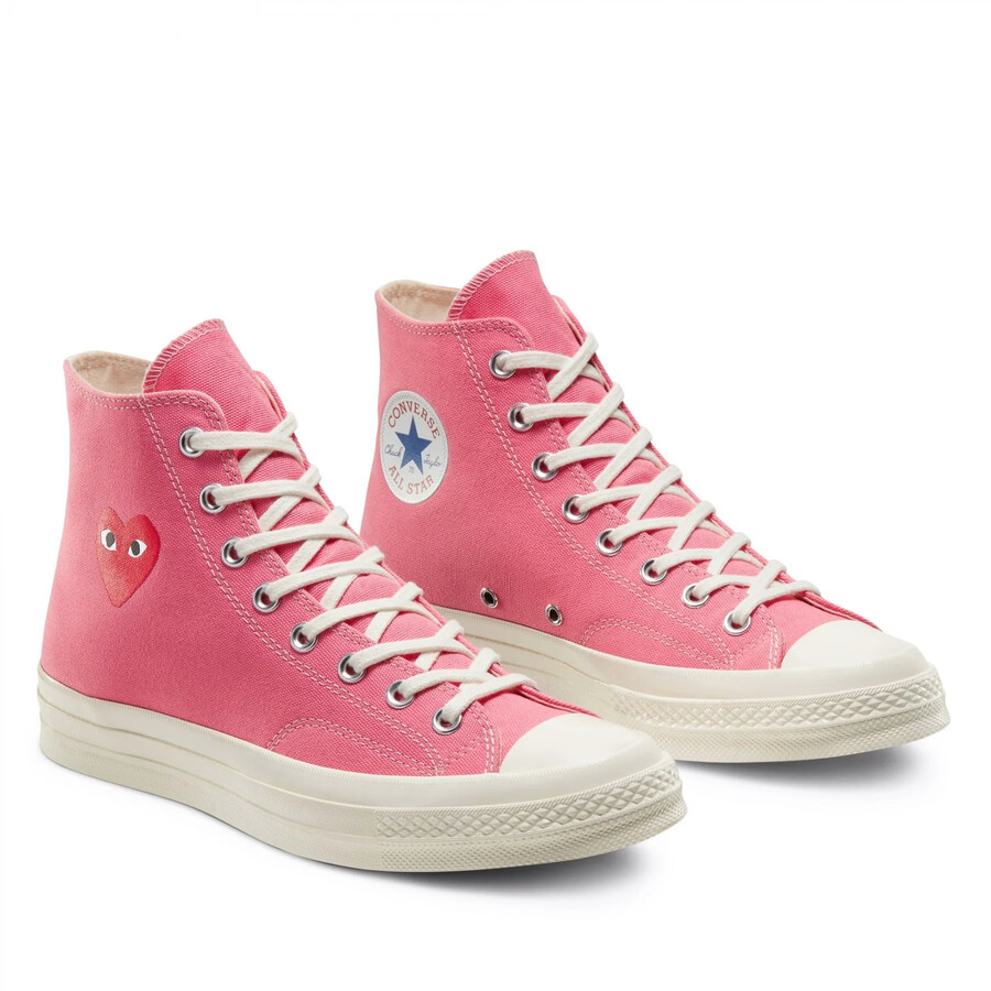 cdg play x converse chuck 70 high rosa brillante