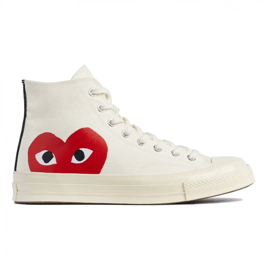 cdg gioca converse big heart high top bianco