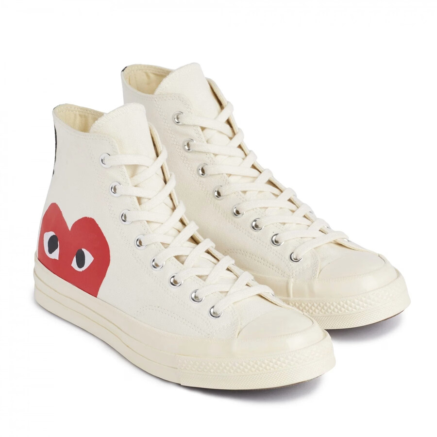 cdg gioca converse big heart high top bianco