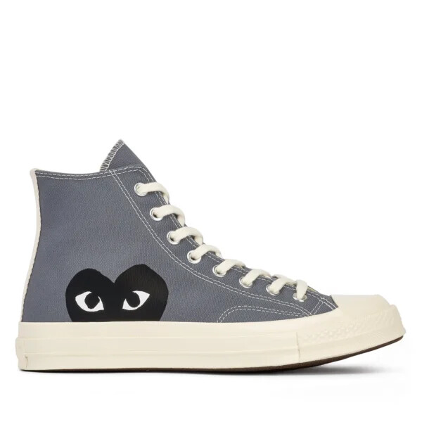 converse nere cuore grigio alta