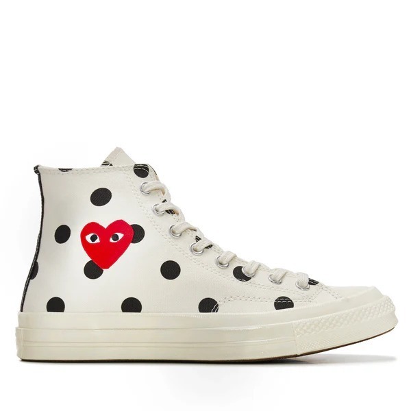 converse red heart polka dot sneakers 70 high bianche