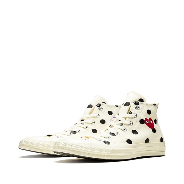 converse red heart polka dot sneakers 70 high bianche
