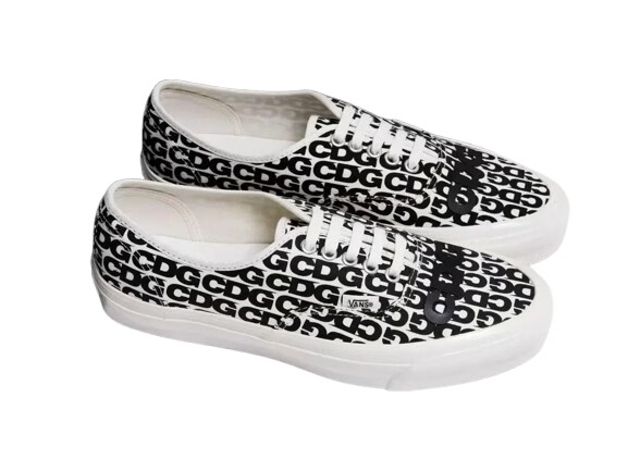 vans authentic x cdg con linguetta in gomma nera