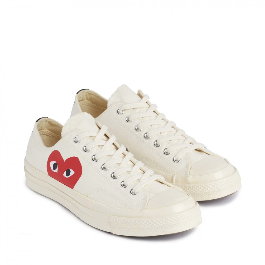 comme des garcons play x converse chuck 70 low bianche