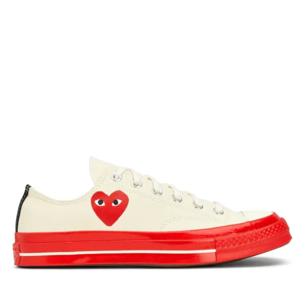 converse red sole bassa bianco