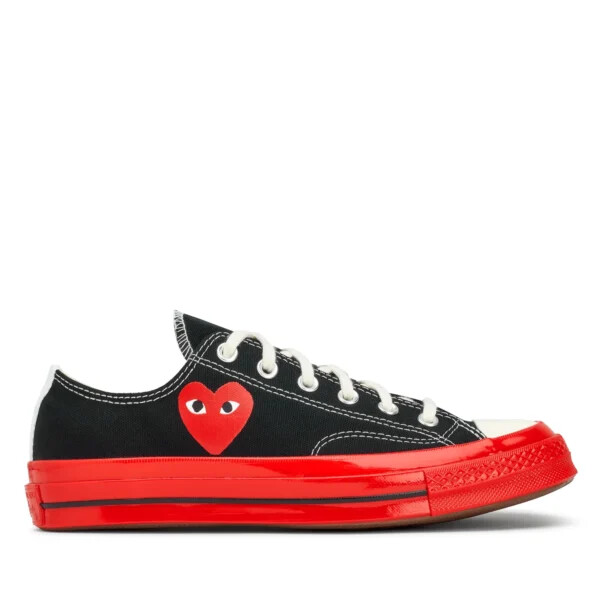 converse red sole bassa nera