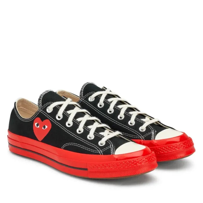 converse red sole bassa nera