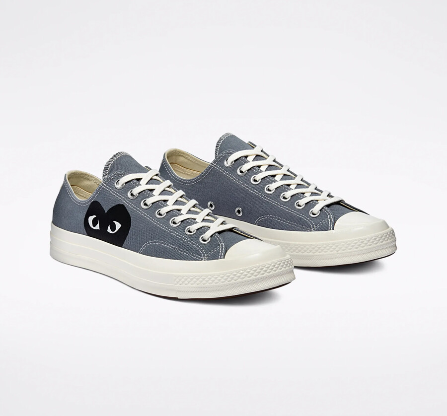 converse black heart grey basse