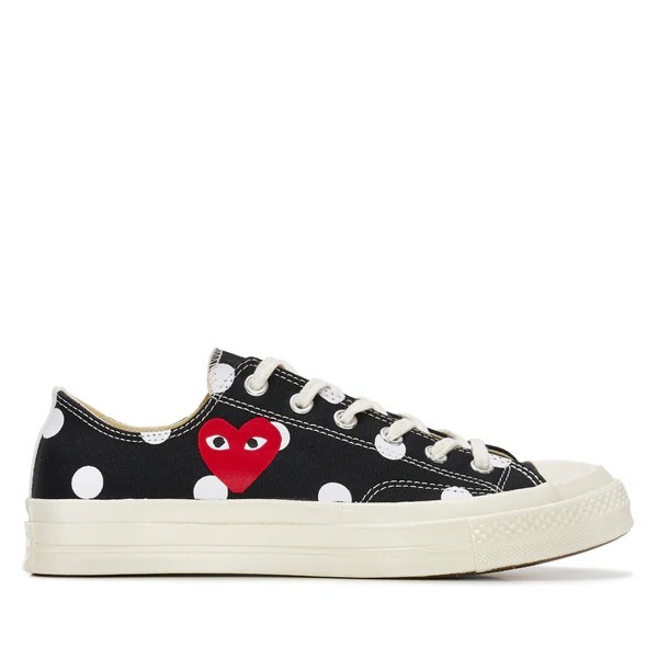 comme des garçons play chuck 70 low polka dot nero