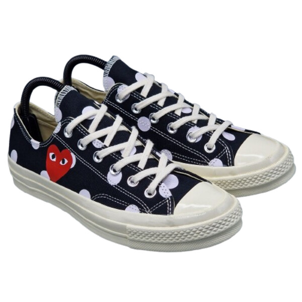 comme des garçons play chuck 70 low polka dot nero