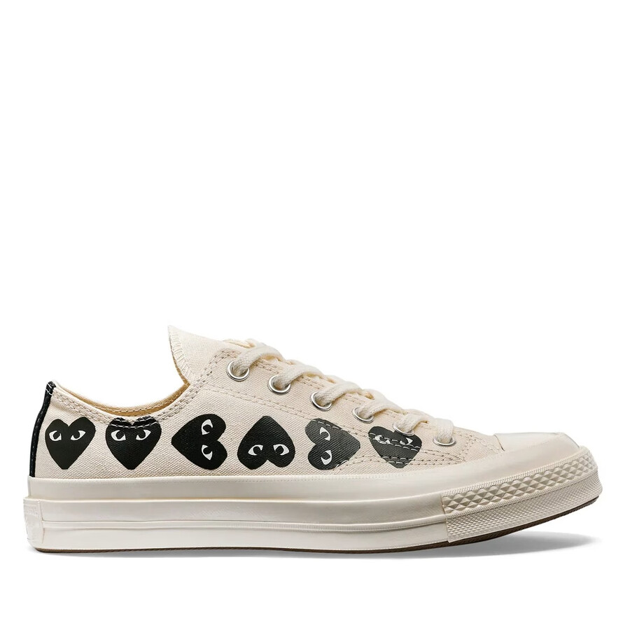 converse multi cuori basse bianche