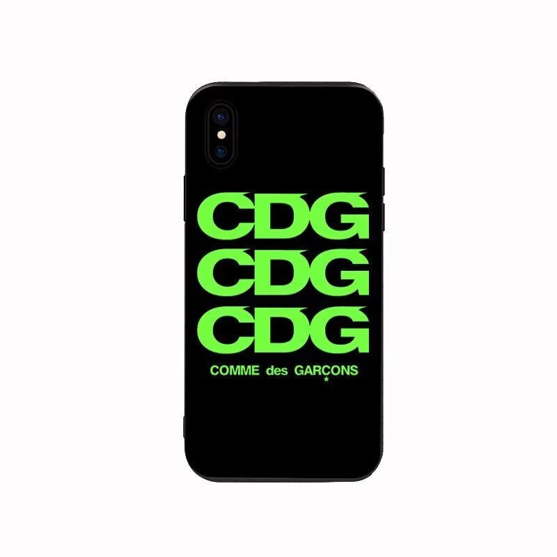 custodia trasparente per iphone con logo verde cdg 3