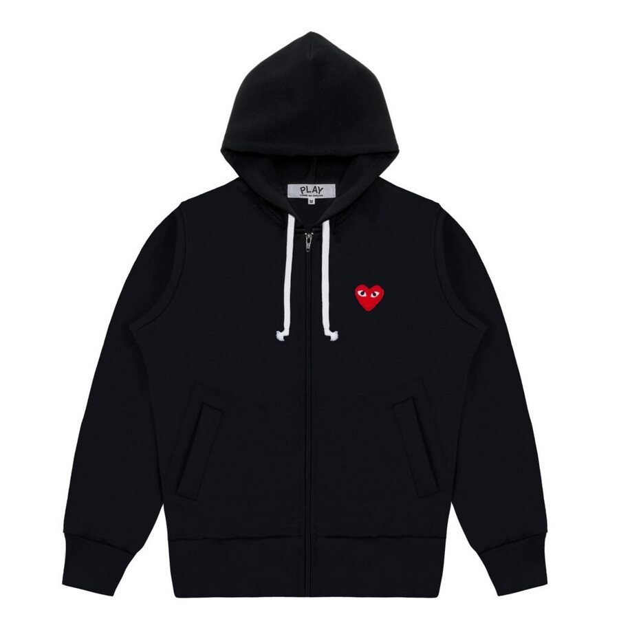 felpa con cappuccio con cerniera cdg play comme des garçons