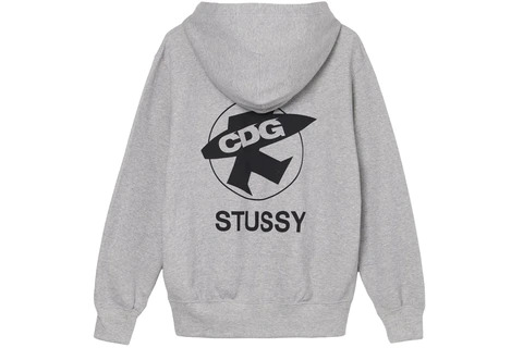 felpa con cappuccio comme des garcons x stussy