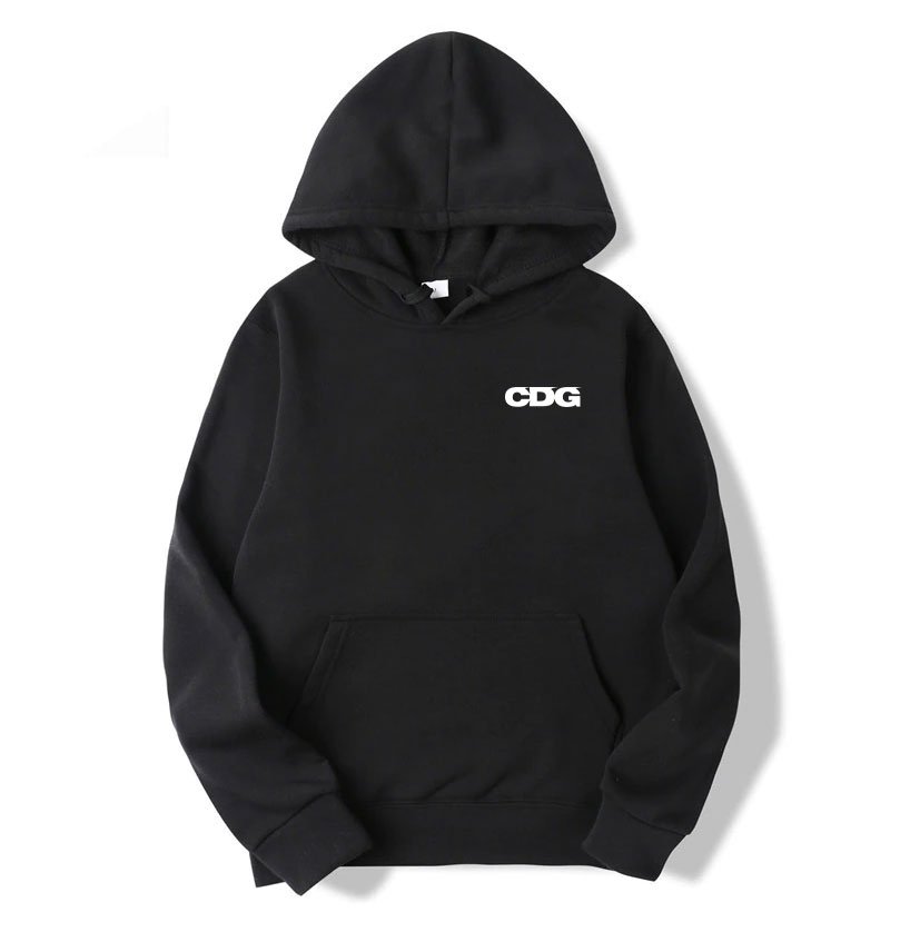 felpa con cappuccio comme des garcons con logo piccolo
