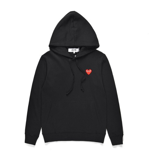 felpa con cappuccio play nera cdg