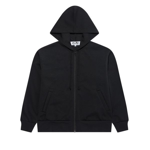 felpa con cappuccio e zip play invader heart rosso e stemma blu nero