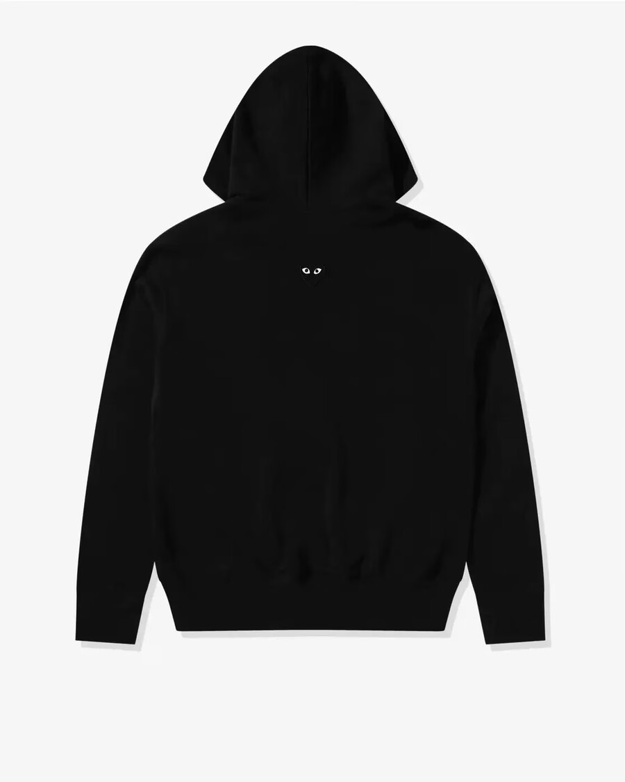 felpa con cappuccio unisex cdg play reverse black heart zip