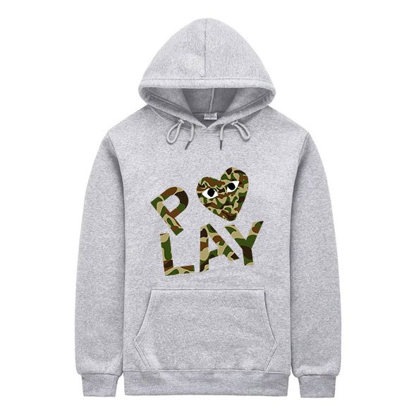 nuova felpa con cappuccio comme de garcons play camo