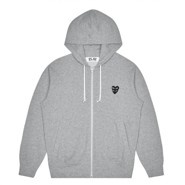 felpa con cappuccio e zip con cuore di famiglia nero