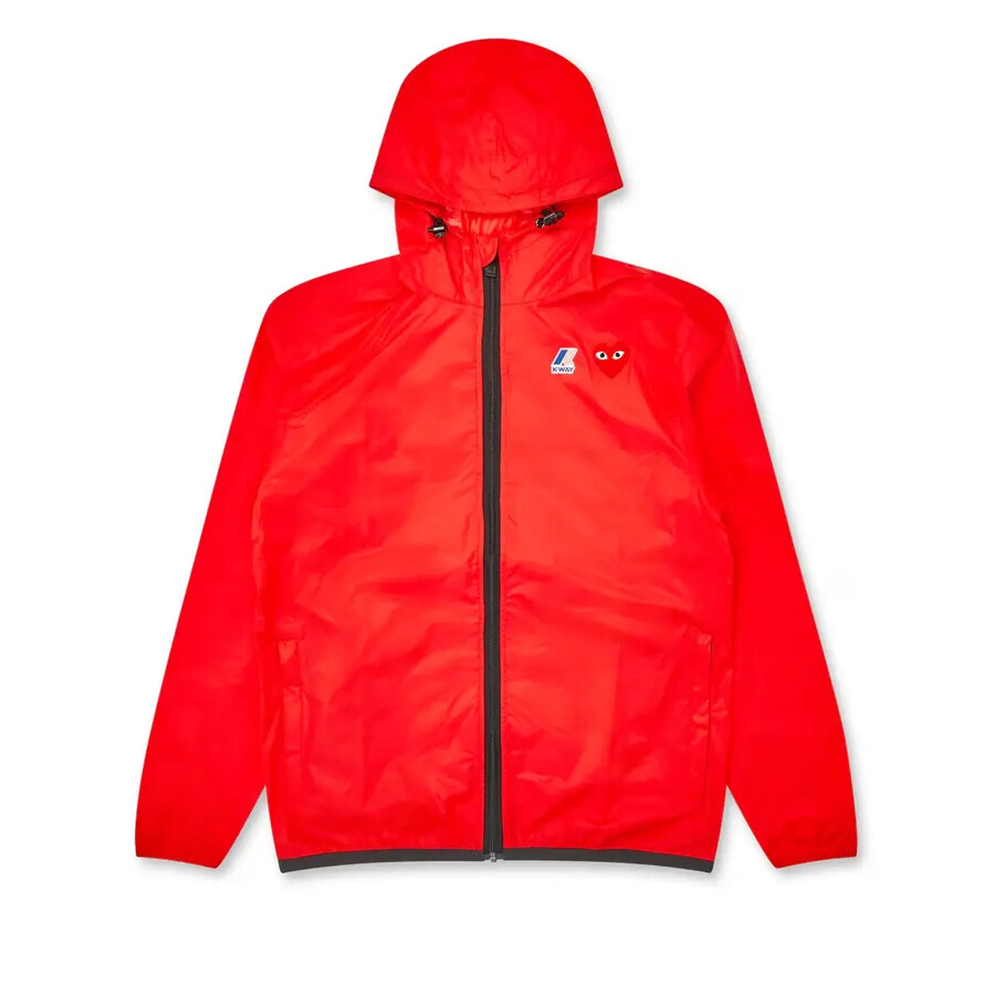 giacca con cerniera rossa cdg x k-way
