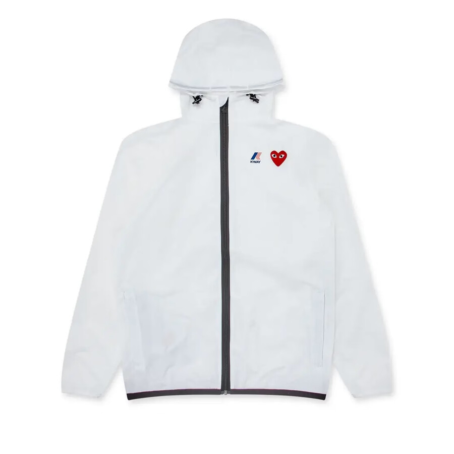 giacca con zip bianca cdg x k-way
