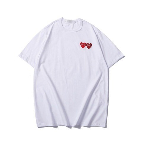 camicia bianca doppio cuore comme des garcons