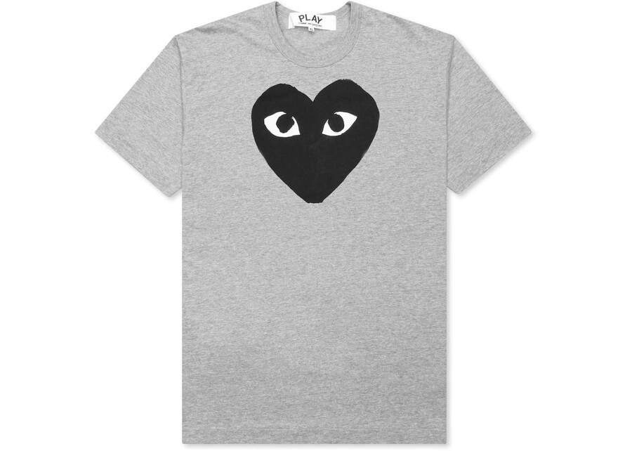 comme des garcons gioca a blk heart tee grigio