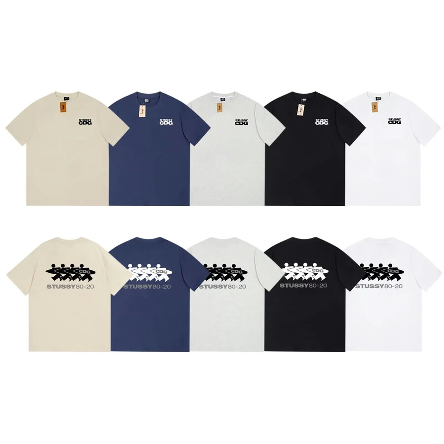 collezione di magliette stussy x cdg surfman