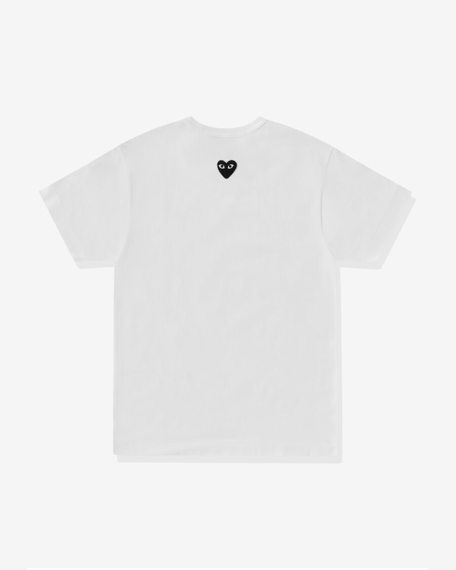 gioca - maglietta unisex con cuore nero invertito - bianca