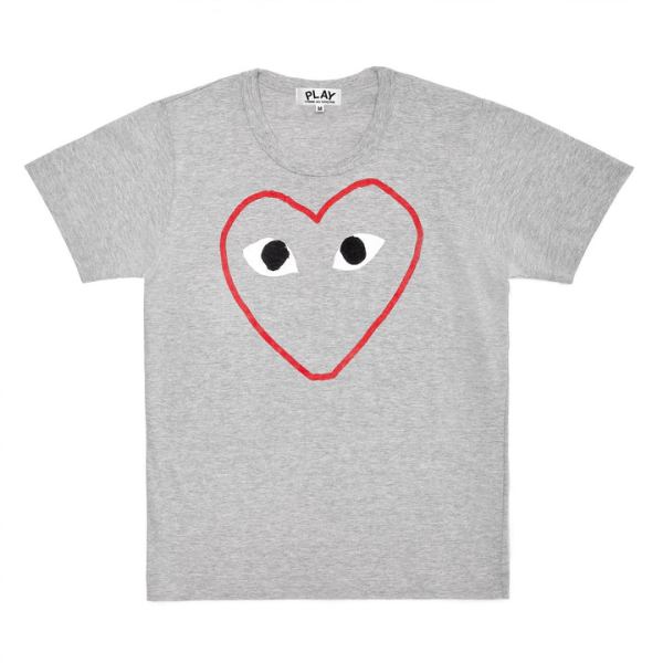 t-shirt gioca con cuore rosso e bianco