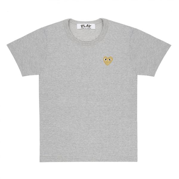 t-shirt base gioca emblema oro grigio