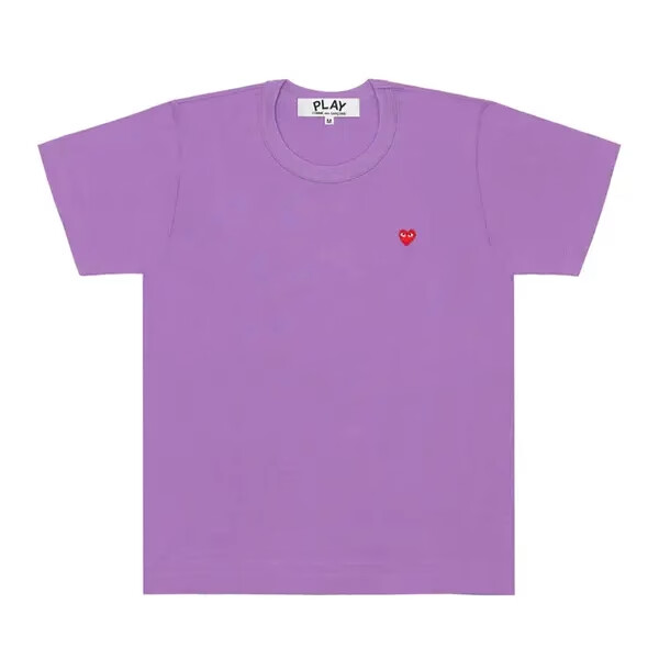 maglietta viola cdg con mini cuore rosso