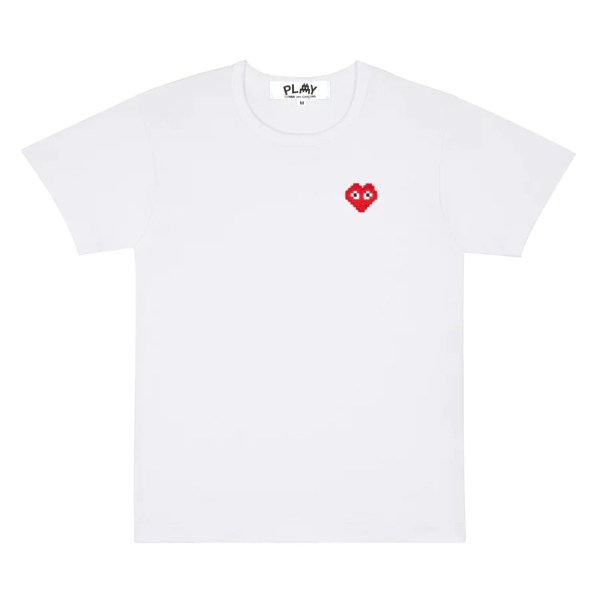 t-shirt gioca basic invaders emblema rosso bianco