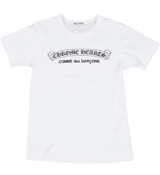 t-shirt comme des garcons con cuori cromati