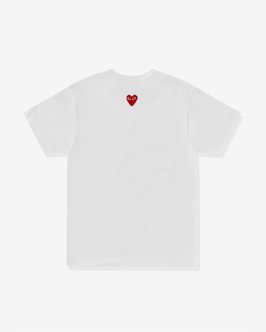 gioca - maglietta unisex con cuore rosso invertito - bianca