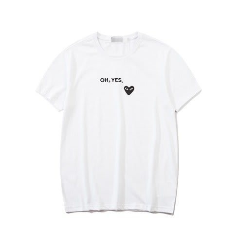 maglietta bianca comme des garcons oh yes