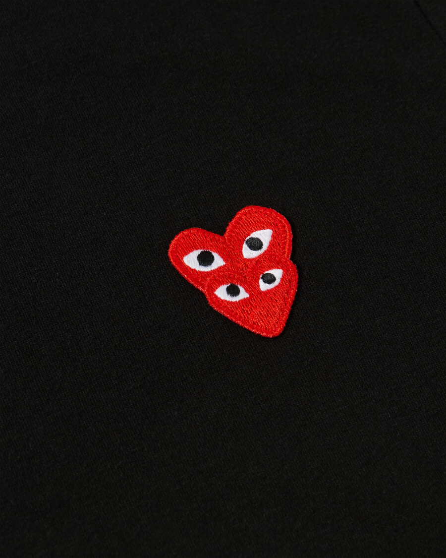 gioca - maglietta a maniche lunghe con doppio cuore rosso - nero