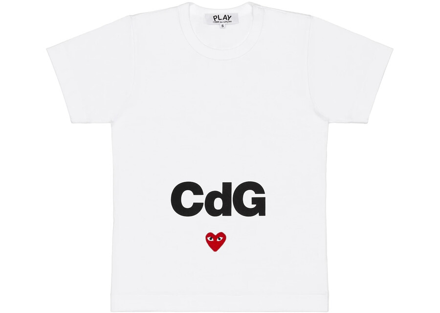 maglietta comme des garcons cdg play bianca