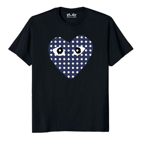 camicia cuore blu comme des garcons