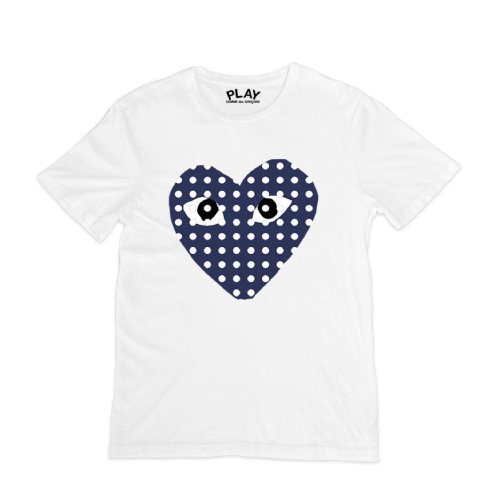 camicia cuore blu comme des garcons