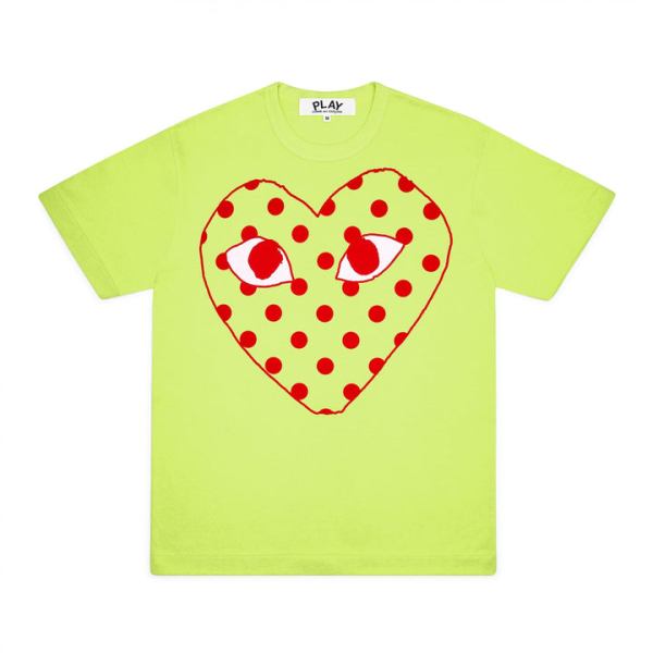 t-shirt serigrafata con cuore a macchie rosse serie primaverile